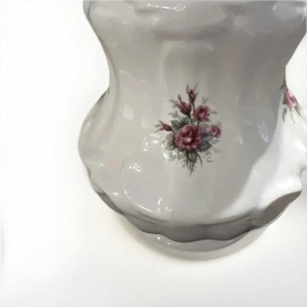 VB Athena California USA Ceramic Pitcher‎ Rose Transferware Pattern 11.5